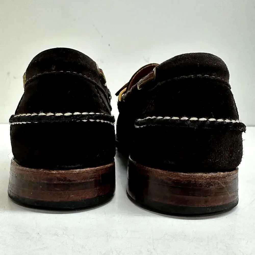 EUC RARE Rancourt & Co. Dark Brown Suede Moc Loafer Handsewn Made in USA 10